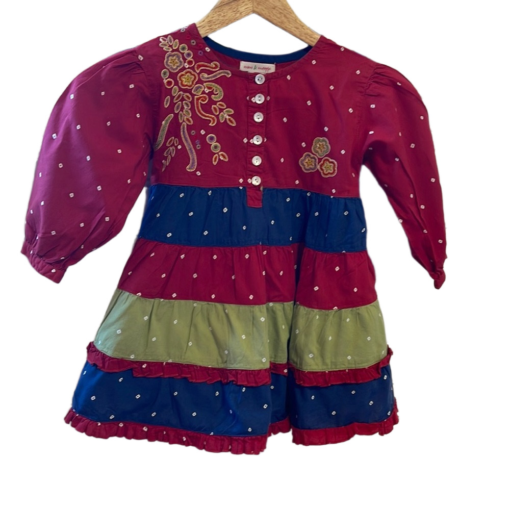 ❤️Mimi and Maggie red and blue girls dress size 4T GUC